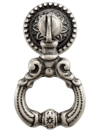 Flower Design Pendant Pull in Old Iron.